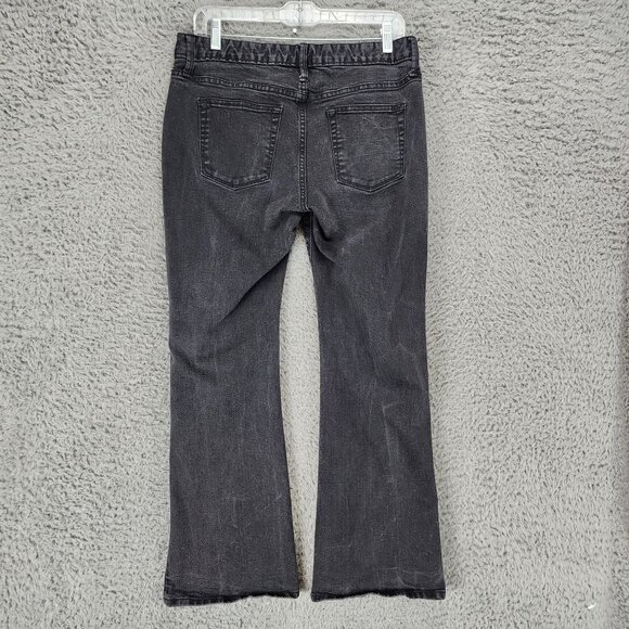 GAP Jeans Womens 29 Petite Black Stretch Mid Rise Long And Lean Flare - Picture 9 of 14